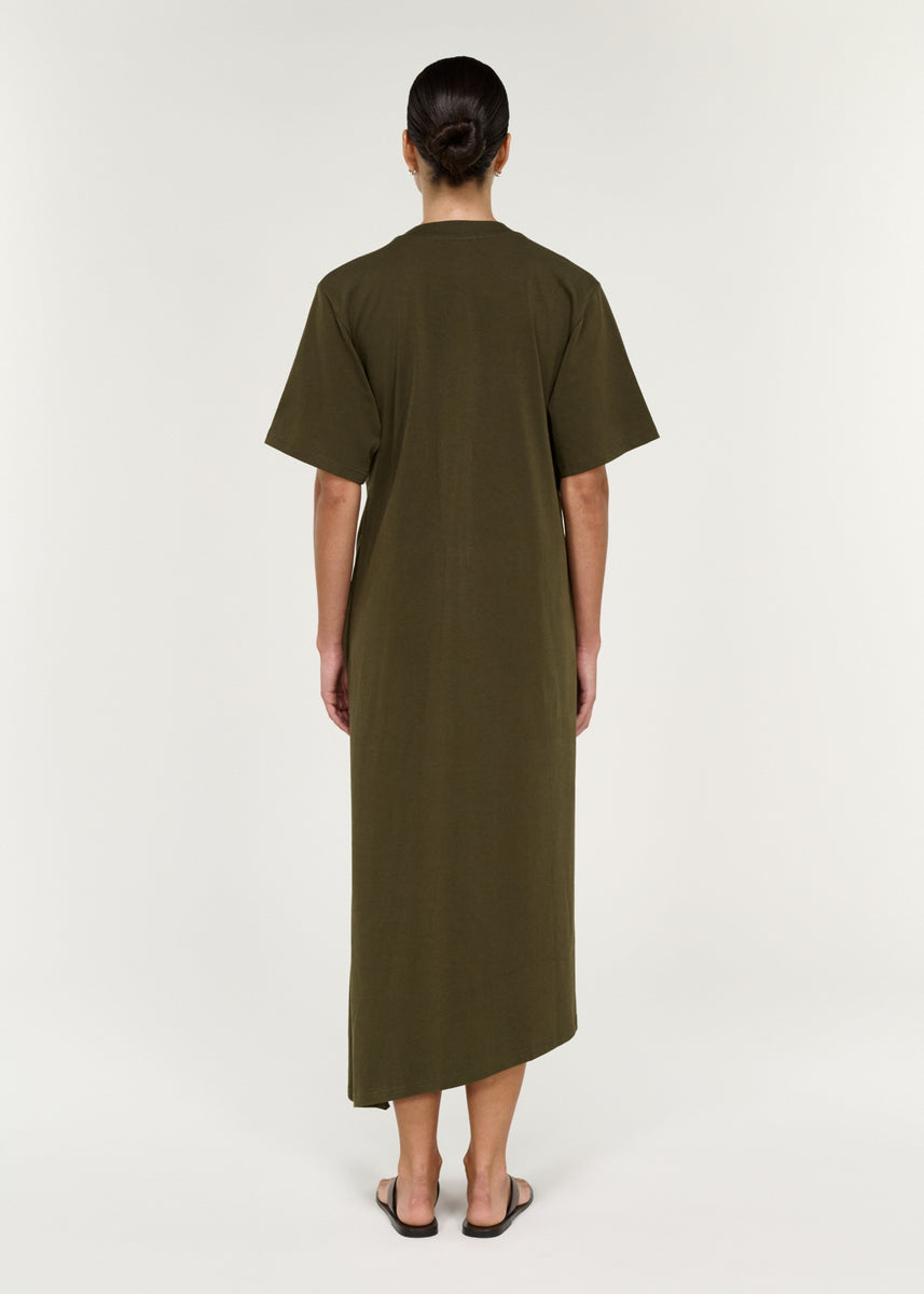 TOVAE DRAPED MIDI TEE DRESS