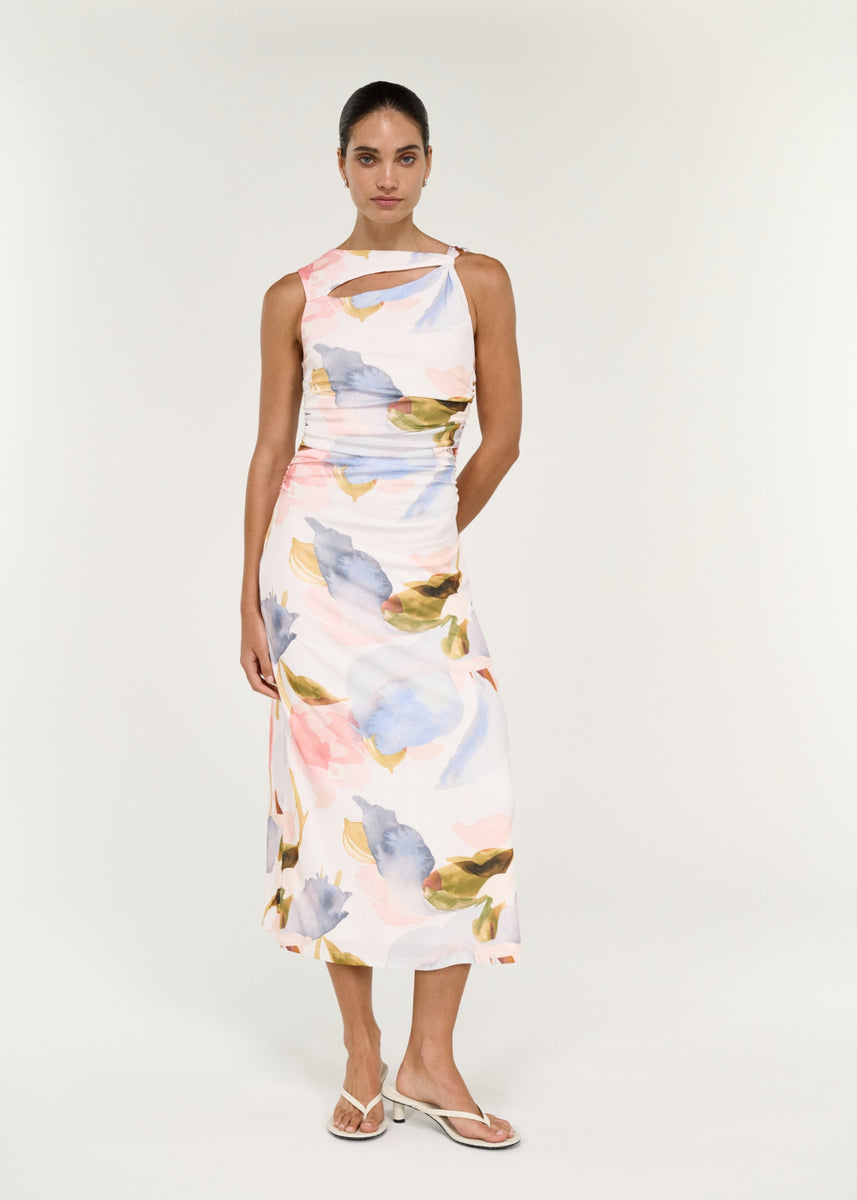VALEA MESH MIDI DRESS
