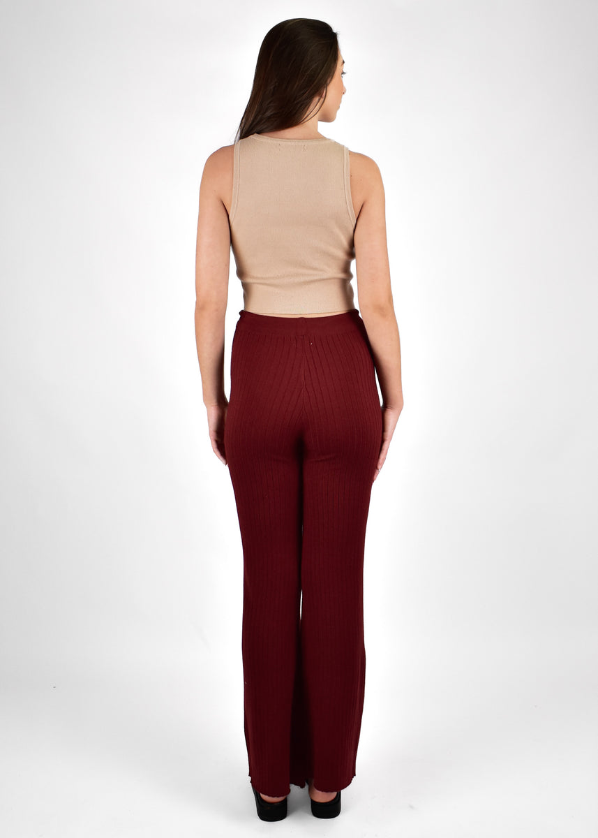 IONE PANT - BURGUNDY RED