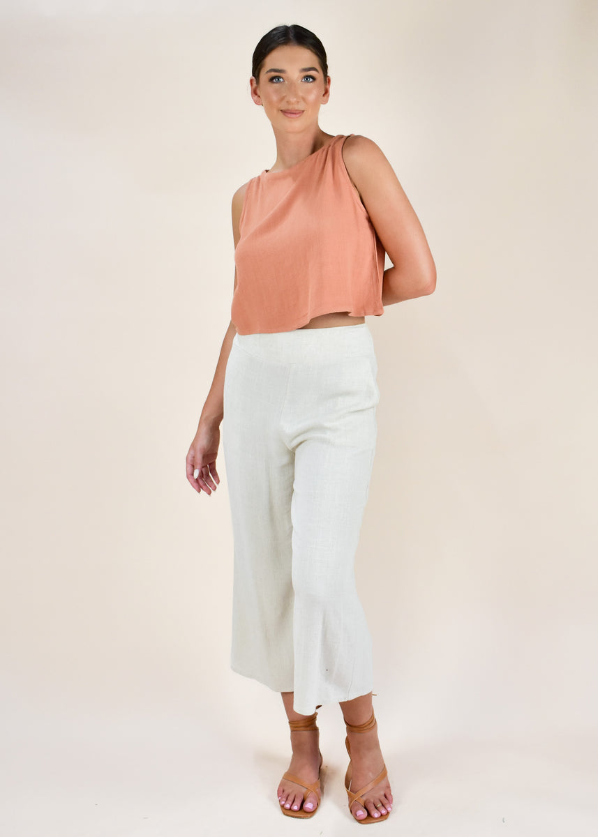 ASHER CROPPED PANTS - BEIGE