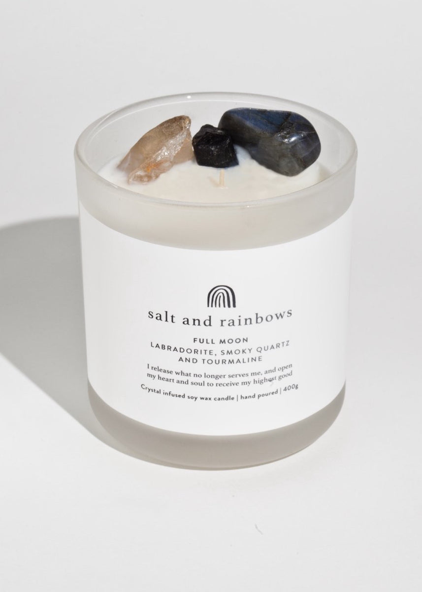 FULL MOON LEATHER & OUDH CANDLE by Salt & Rainbows