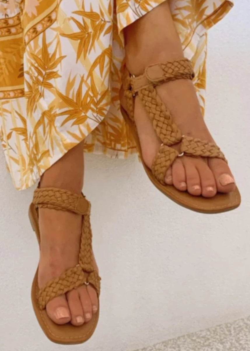 COUP LEATHER SANDALS - TAN