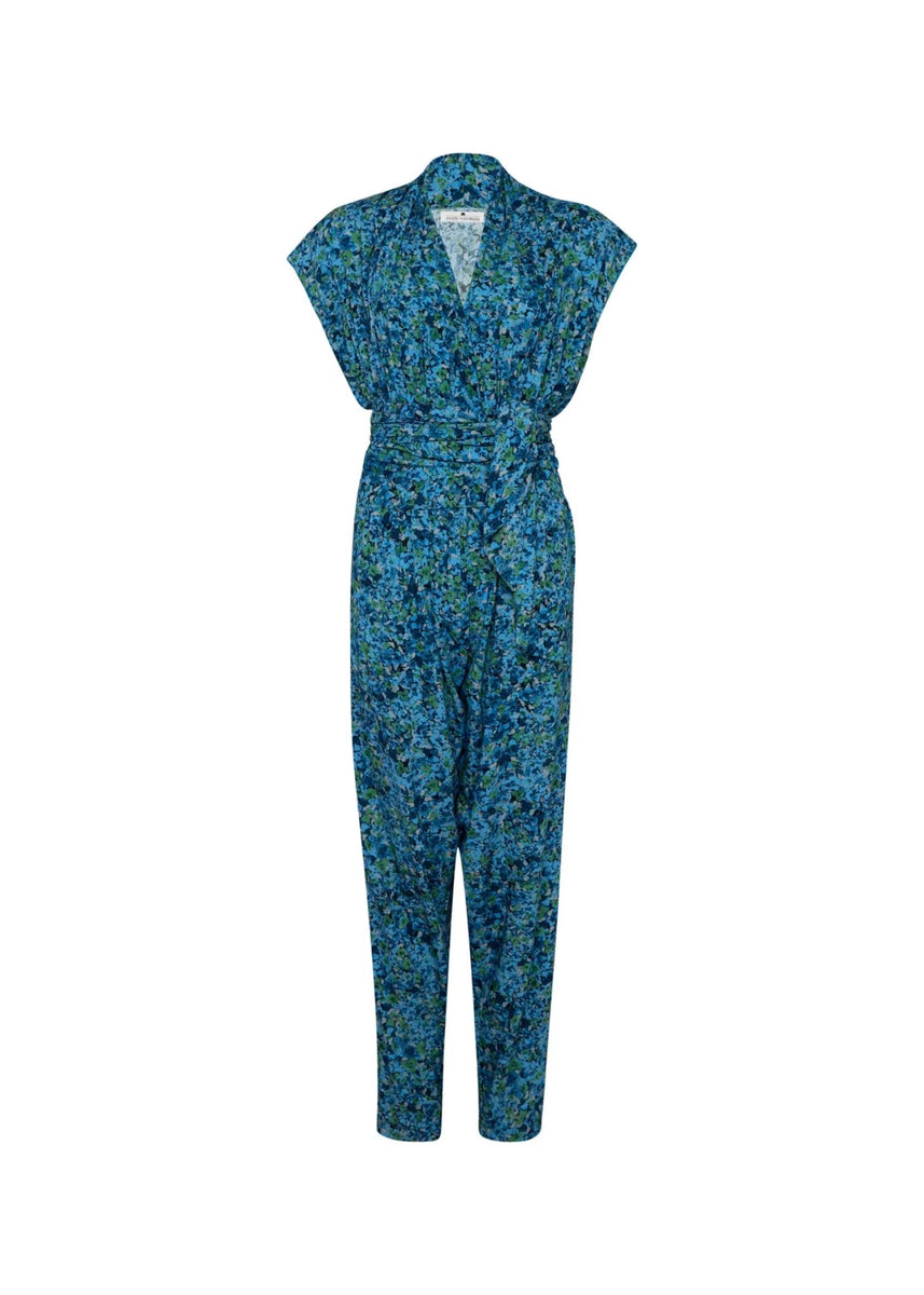 THE POINT JUMPSUIT  - FLORAL BLUE By State of Georgia